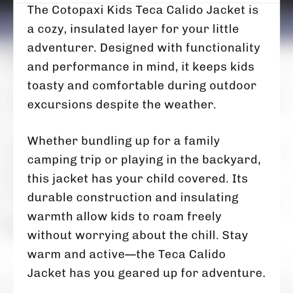 NWT Cotopaxi Kids Teca Calido Jacket-Dog Days